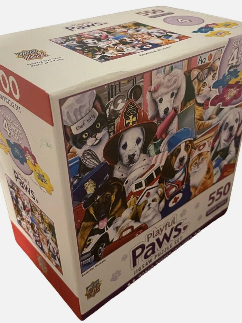 Playful Paws Puzzles Collection Essential Workers 550 Piece Jigsaw Puzzle NIB